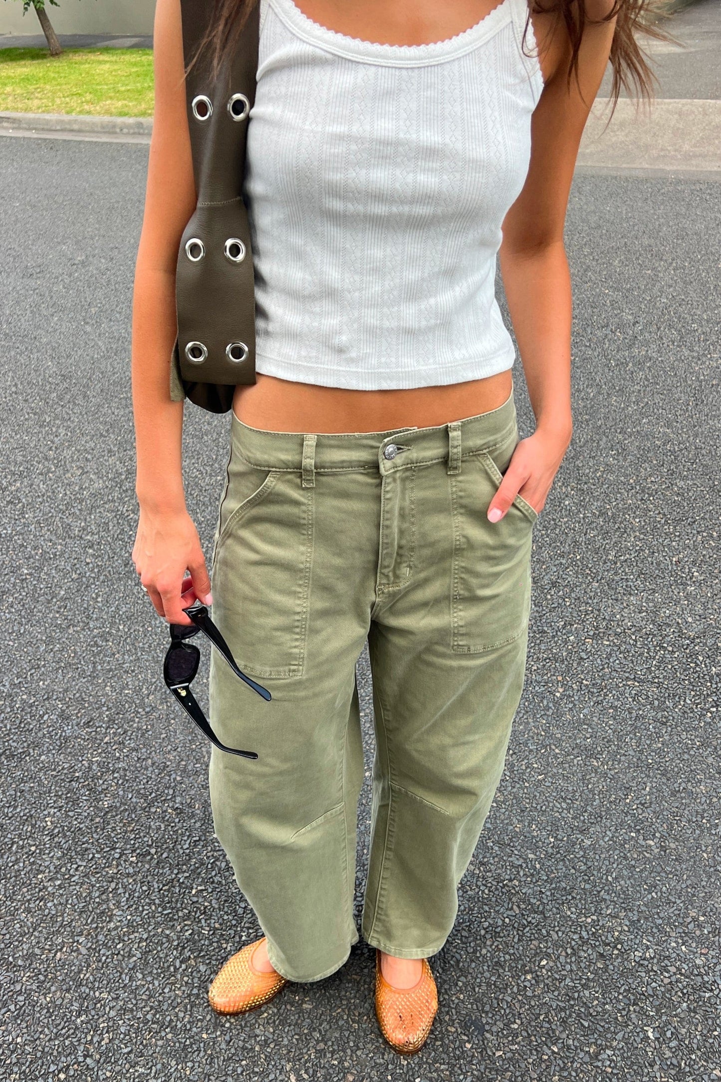 Gigi Barrel Trade Jeans - Drill Summer Olive