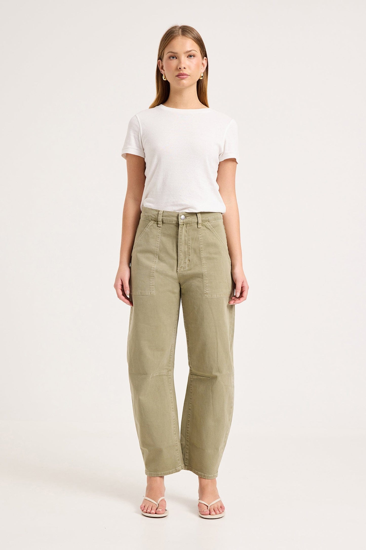 Gigi Barrel Trade Jeans - Drill Summer Olive