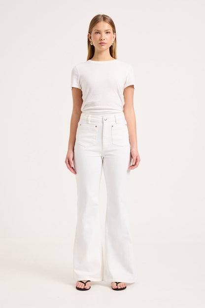 Eastcoast Flare Jean - Cleo Vintage White