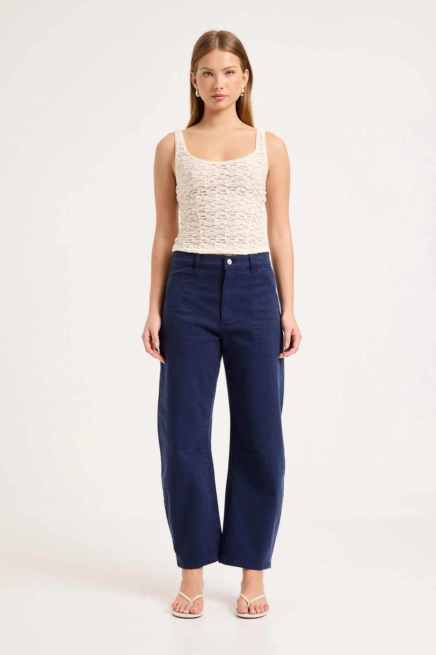 Gigi Barrel Trade Pants - Drill True Navy