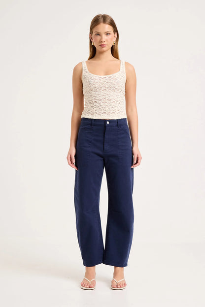 Gigi Barrel Trade Pants - Drill True Navy