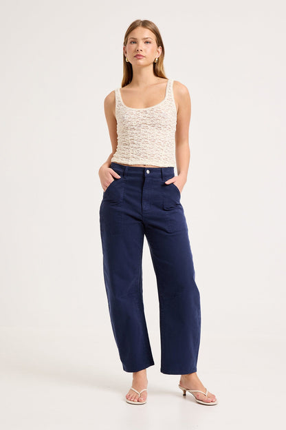 Gigi Barrel Trade Pants - Drill True Navy