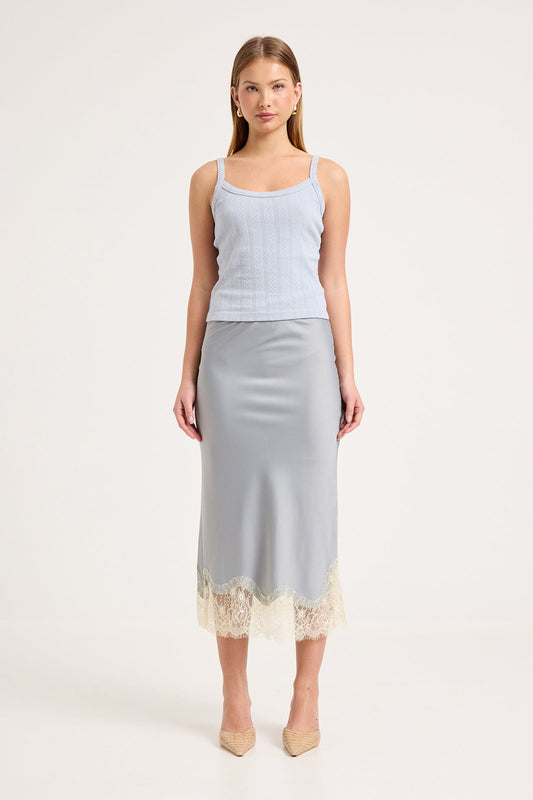 Rue Midi Skirt - Dusty Blue