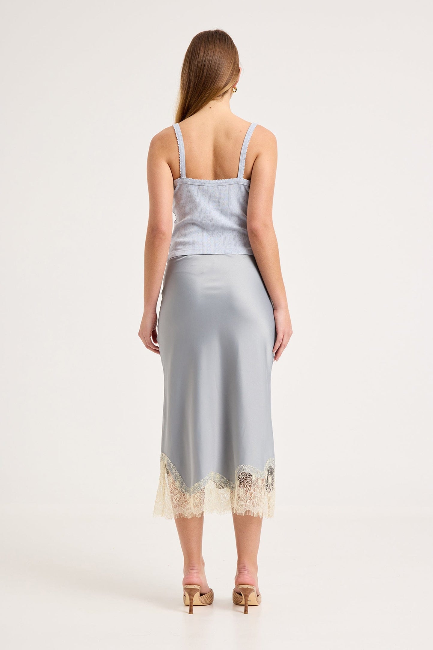 Rue Midi Skirt - Dusty Blue