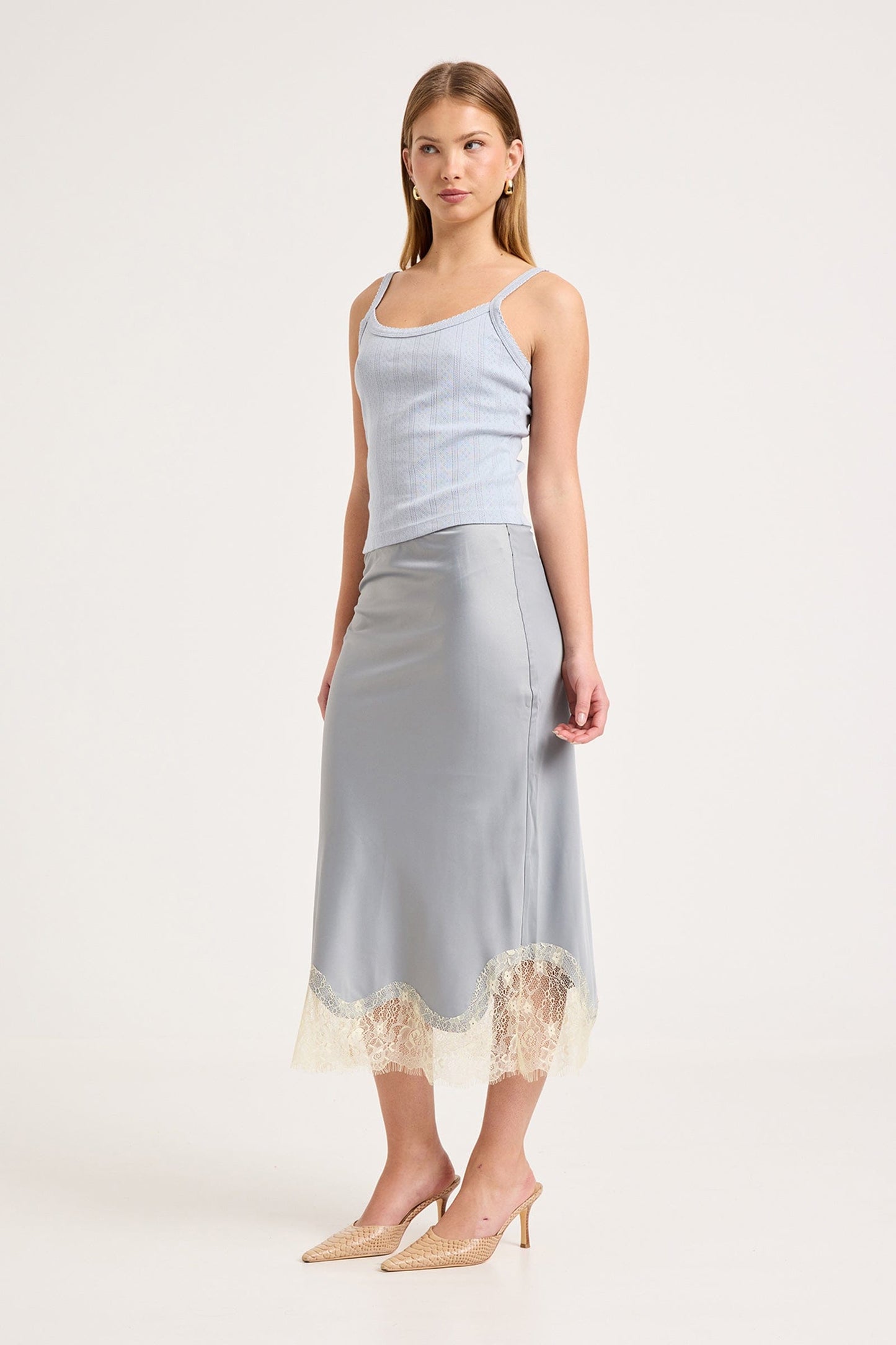 Rue Midi Skirt - Dusty Blue