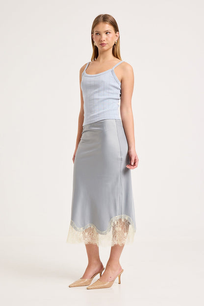 Rue Midi Skirt - Dusty Blue